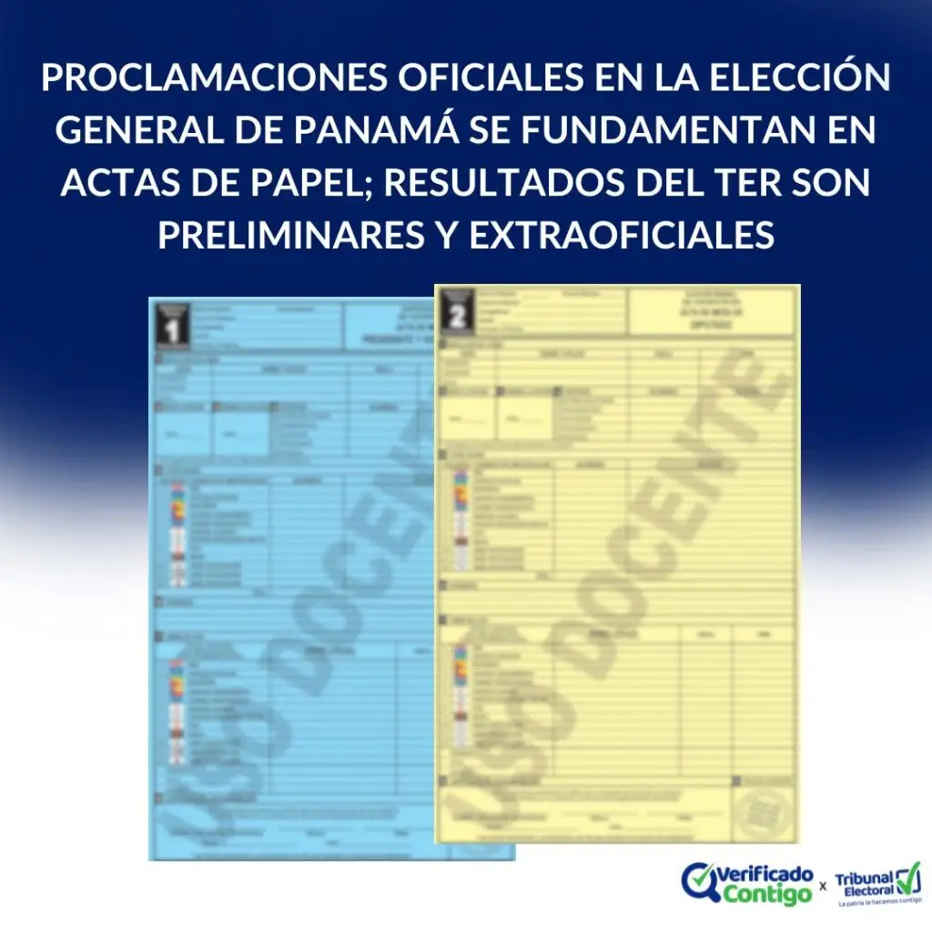 proclamaciones-actas-elecciones Panamá-elecciones 2024-TER-transmisión extraoficial de resultados-proclamaciones-juntas de escrutinio-5 de mayo 2024-Tribunal Electoral-verificadocontigo.com
