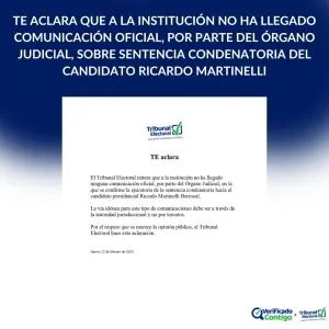 Tribunal Electoral-comunicado Tribunal Electoral-sentencia condenatoria-Ricardo Martinelli-verificadocontigo.com