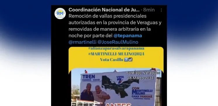 Vallas-remoción vallas-propaganda electoral-Tribunal Electoral-verificadocontigo.com