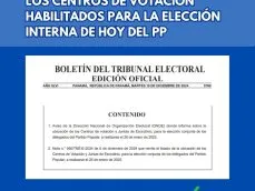 listado sede centros de votación y juntas de escrutinio para elección conjunta de los delegados de corregimiento y delegados del distrito del Partido Popular (PP)